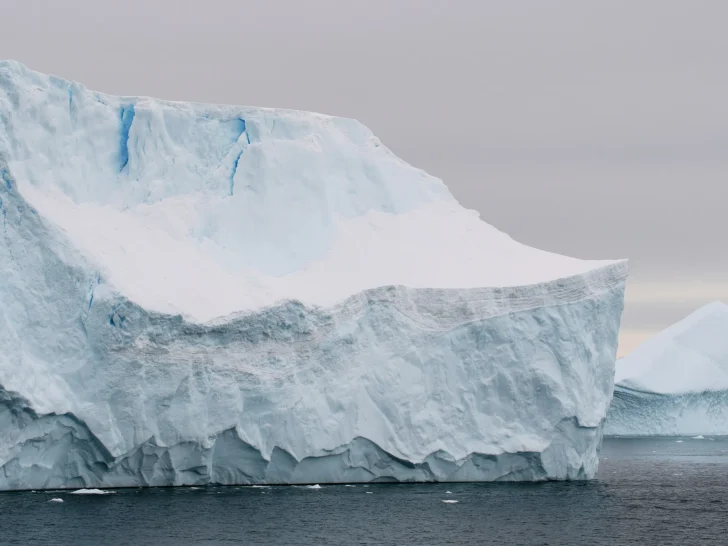 Massive Antarctic iceberg floating in polar waters