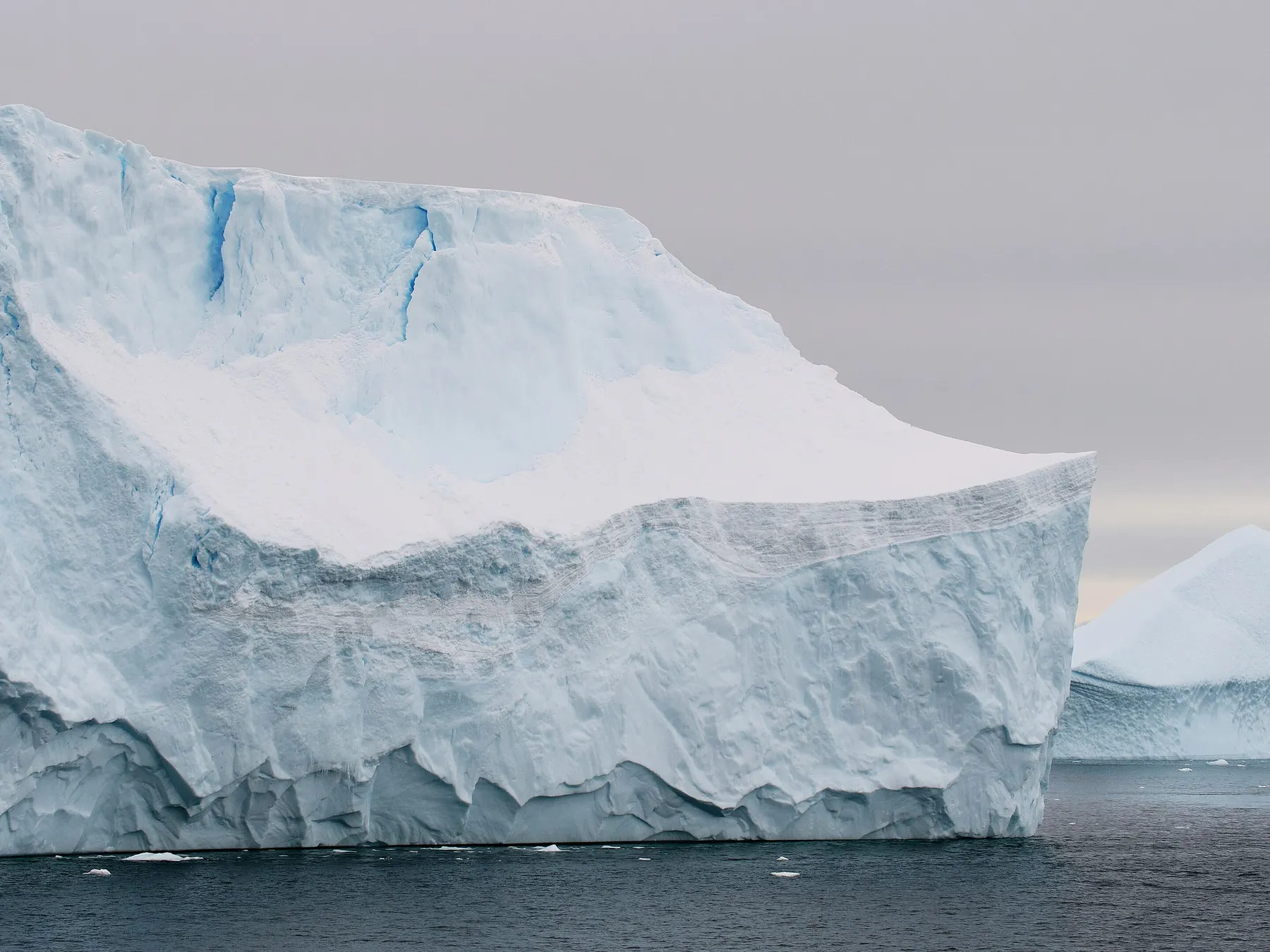 Massive Antarctic iceberg floating in polar waters
