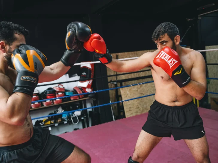 Boxers competing in the ring