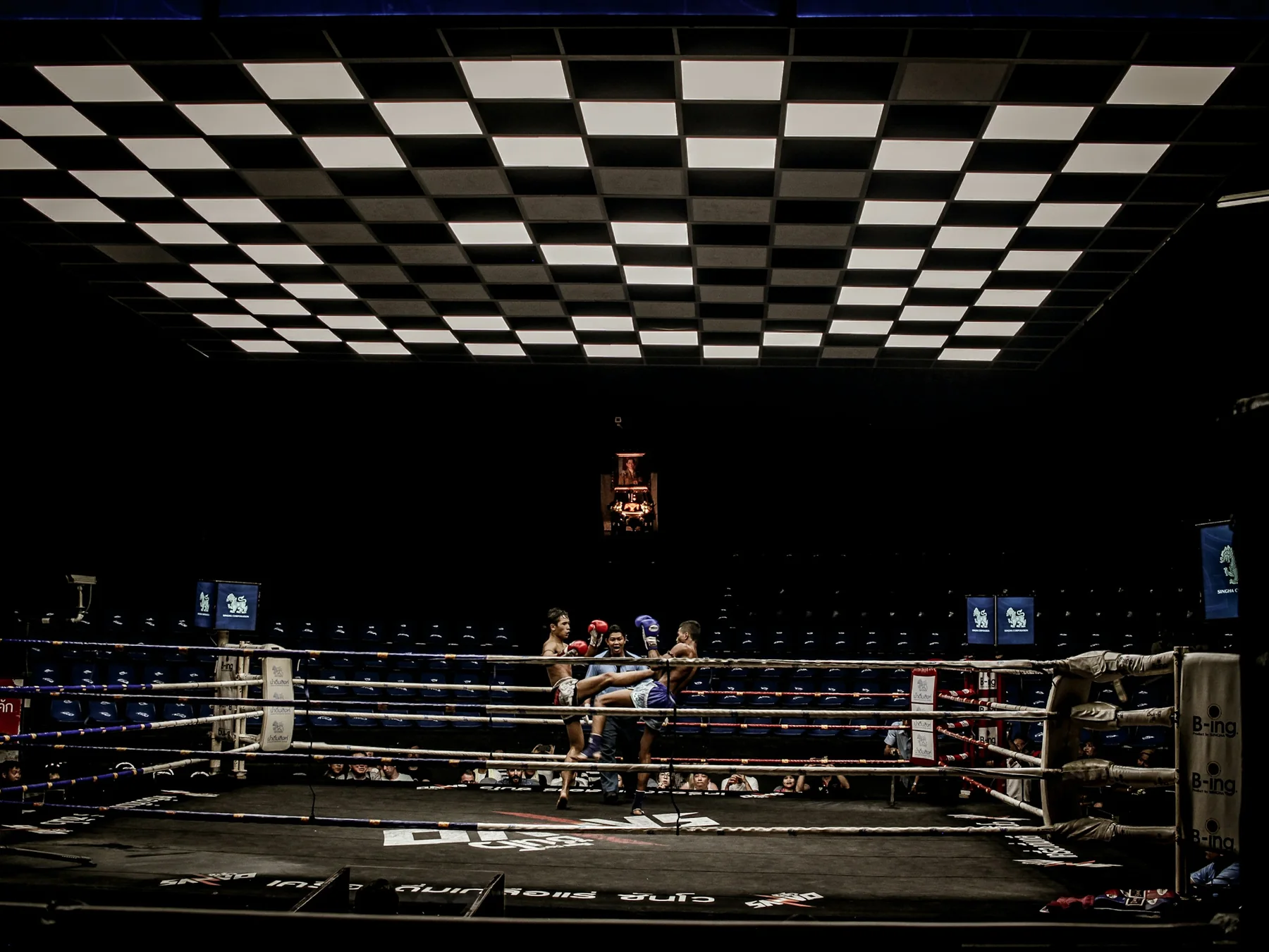Boxing ring during a match