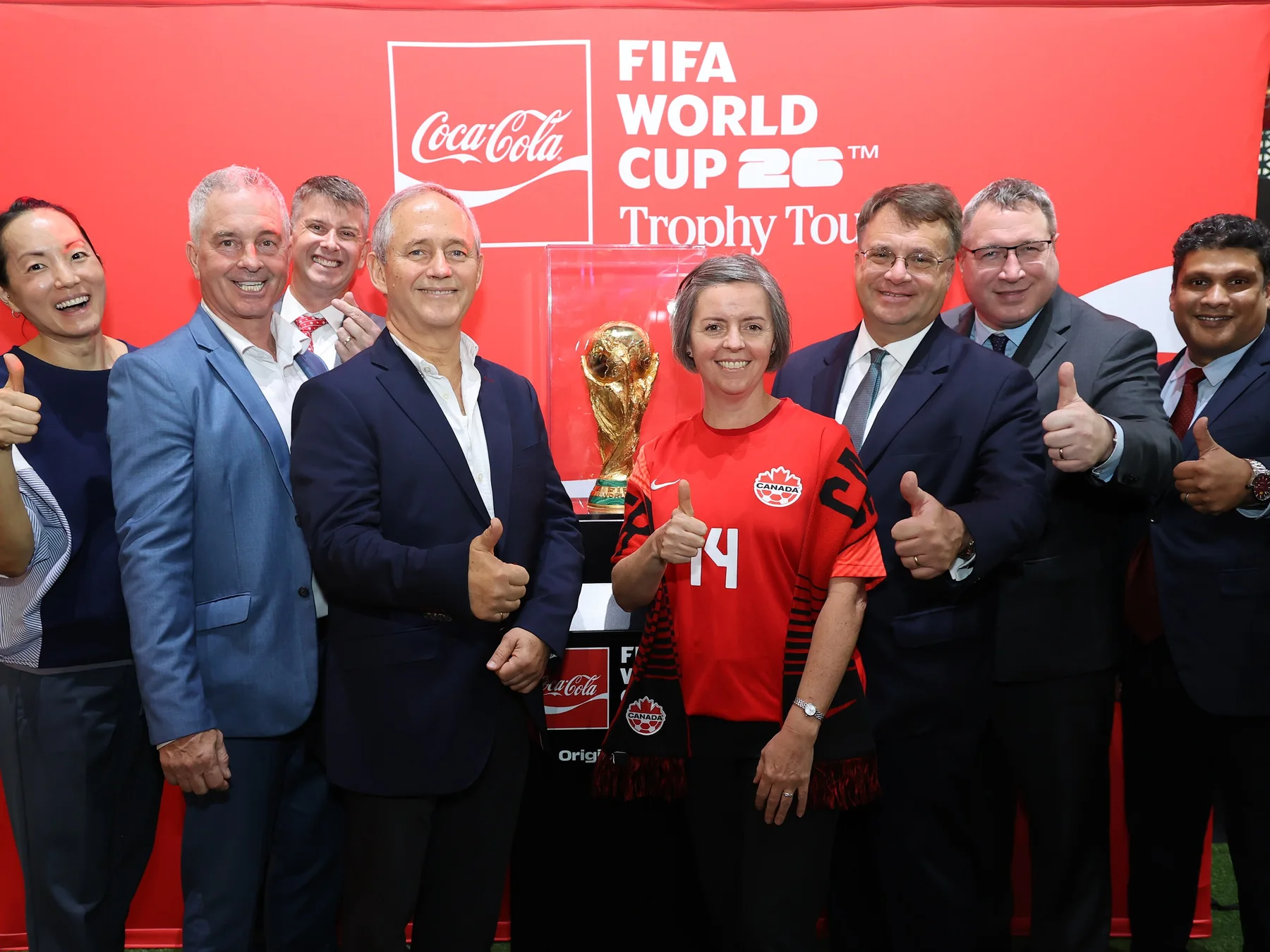 FIFA World Cup trophy displayed during a public trophy tour