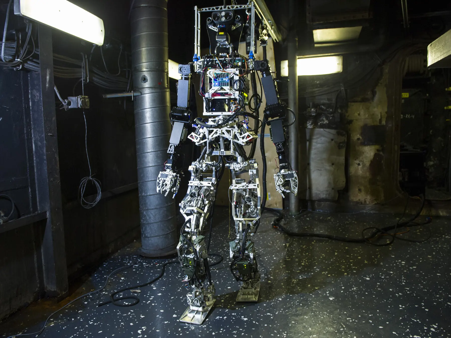 Humanoid robot being tested in a laboratory