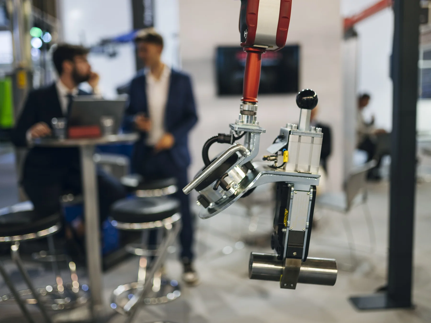 Robotic arm displayed at a technology exhibition