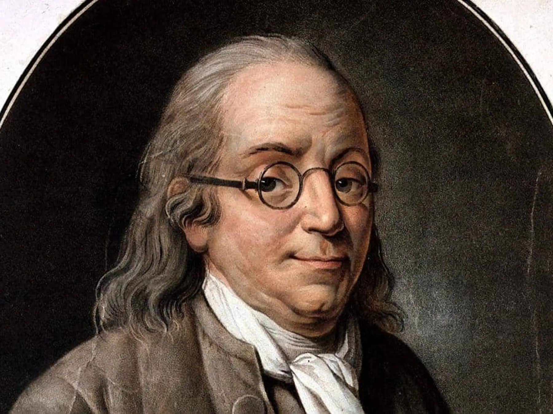 Painted portrait of Benjamin Franklin