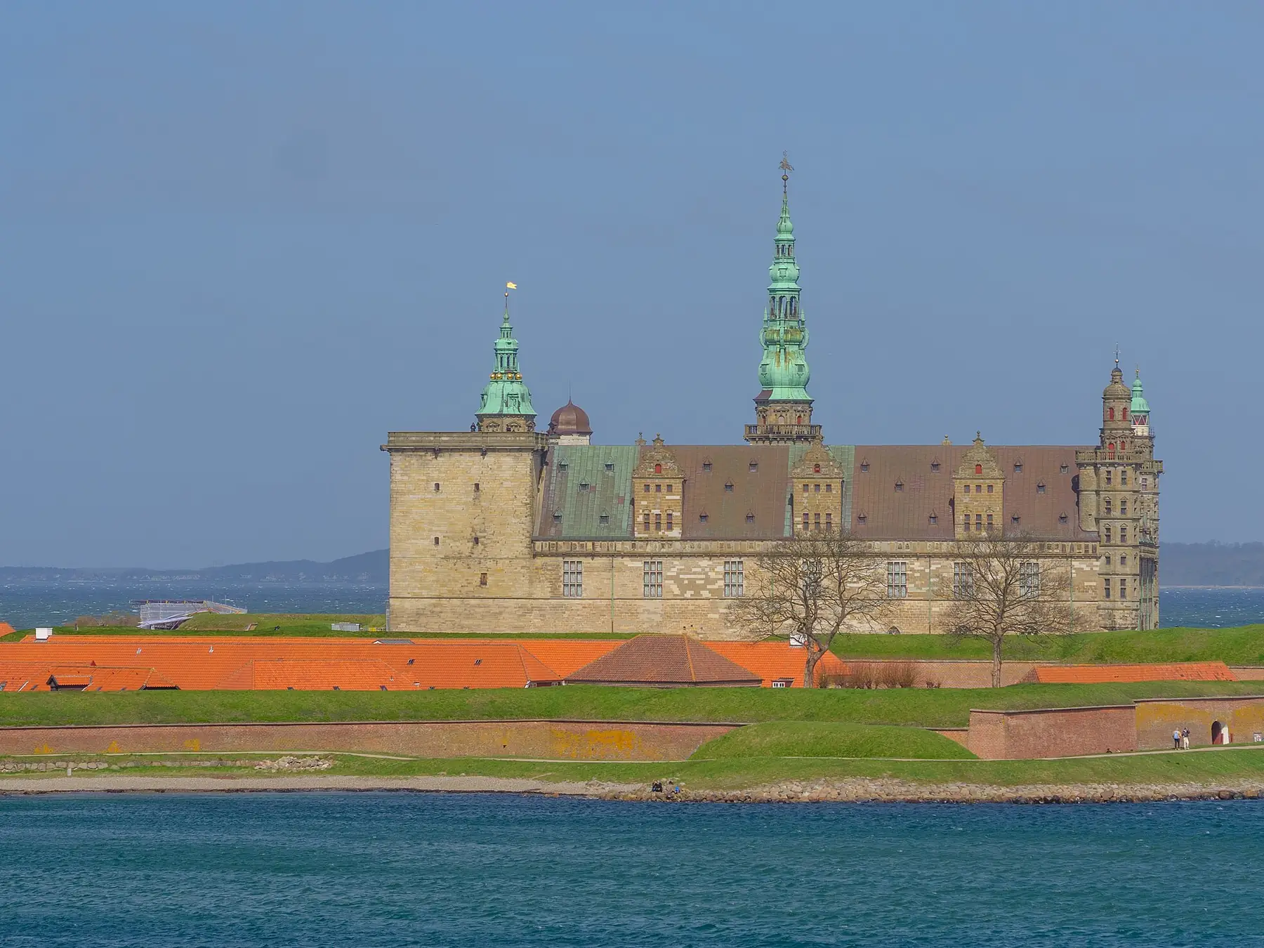 Kronborg Castle on the coast of Helsingor, Denmark