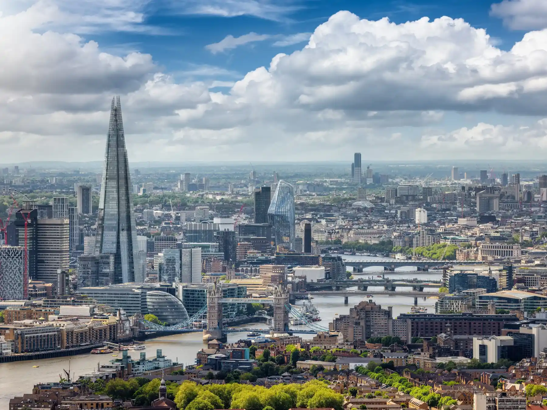 London skyline beside the River Thames