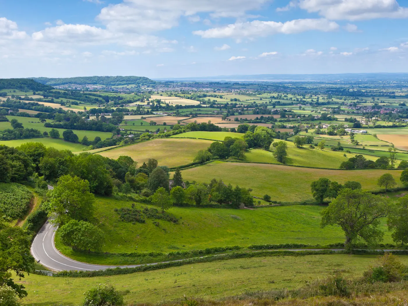 Rolling green English countryside