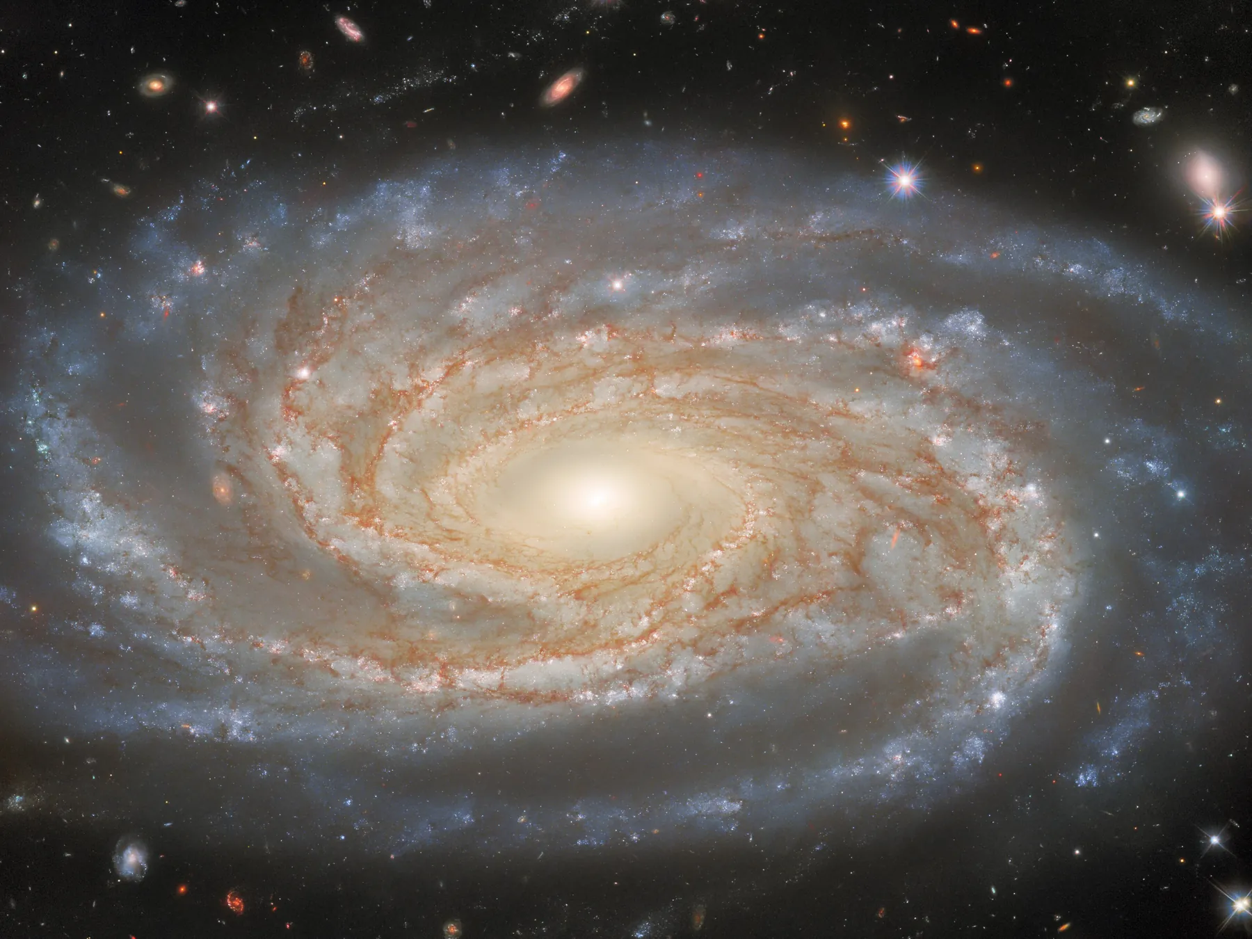 Detailed view of a spiral galaxy in deep space