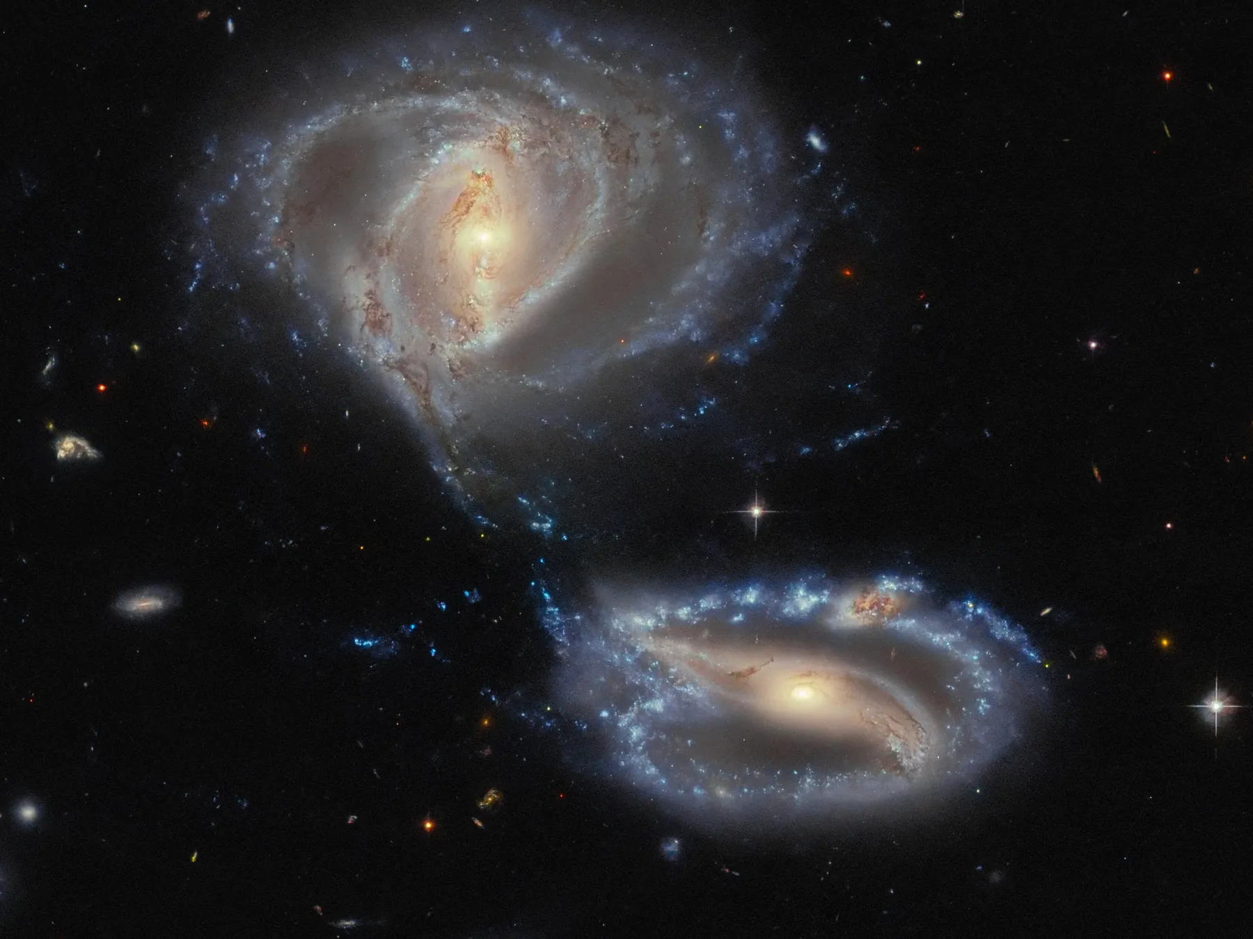 Group of interacting galaxies in deep space