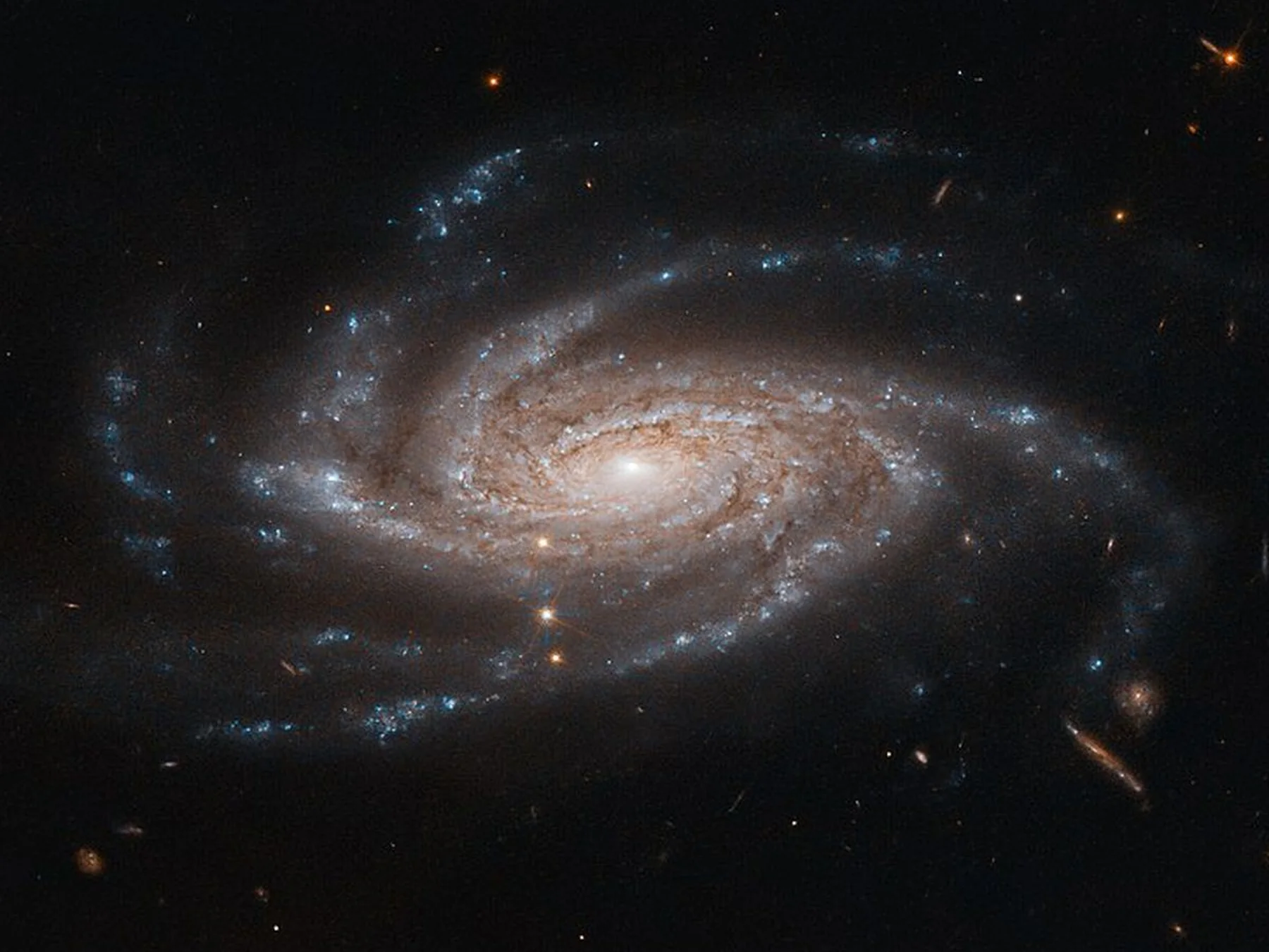 Bright spiral galaxy surrounded by distant stars