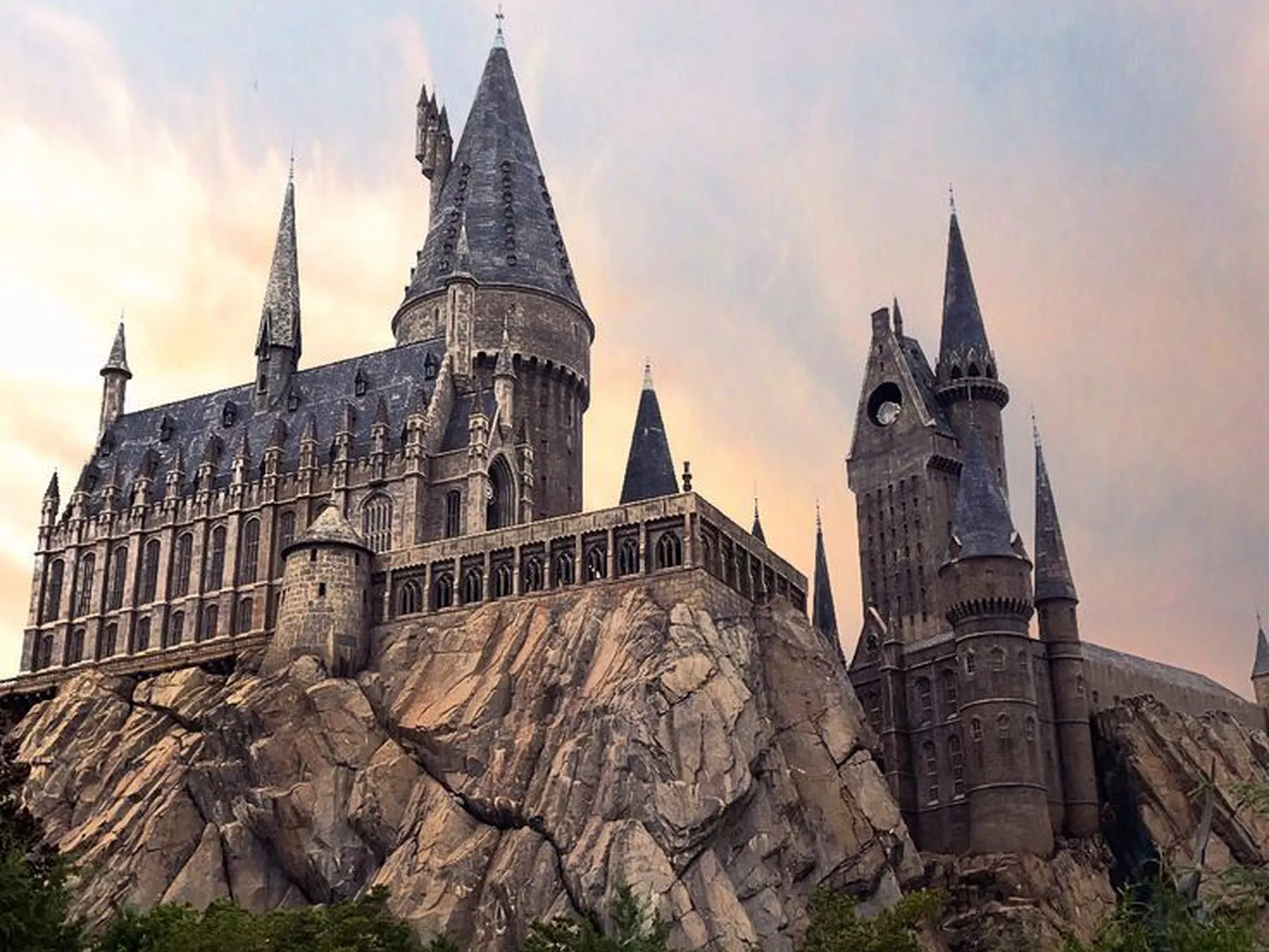 Hogwarts Castle in warm evening light