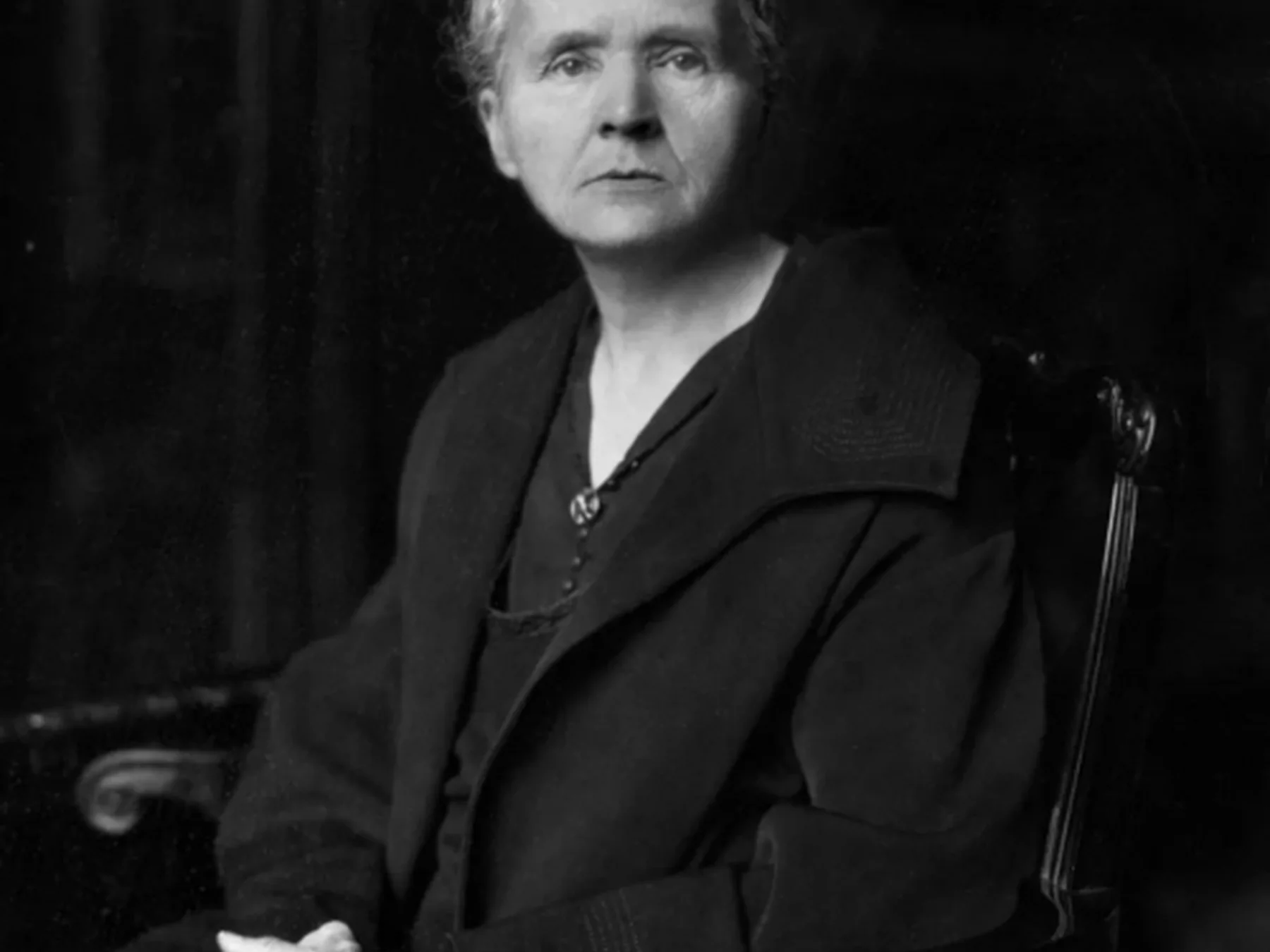 Marie Curie seated for a formal portrait