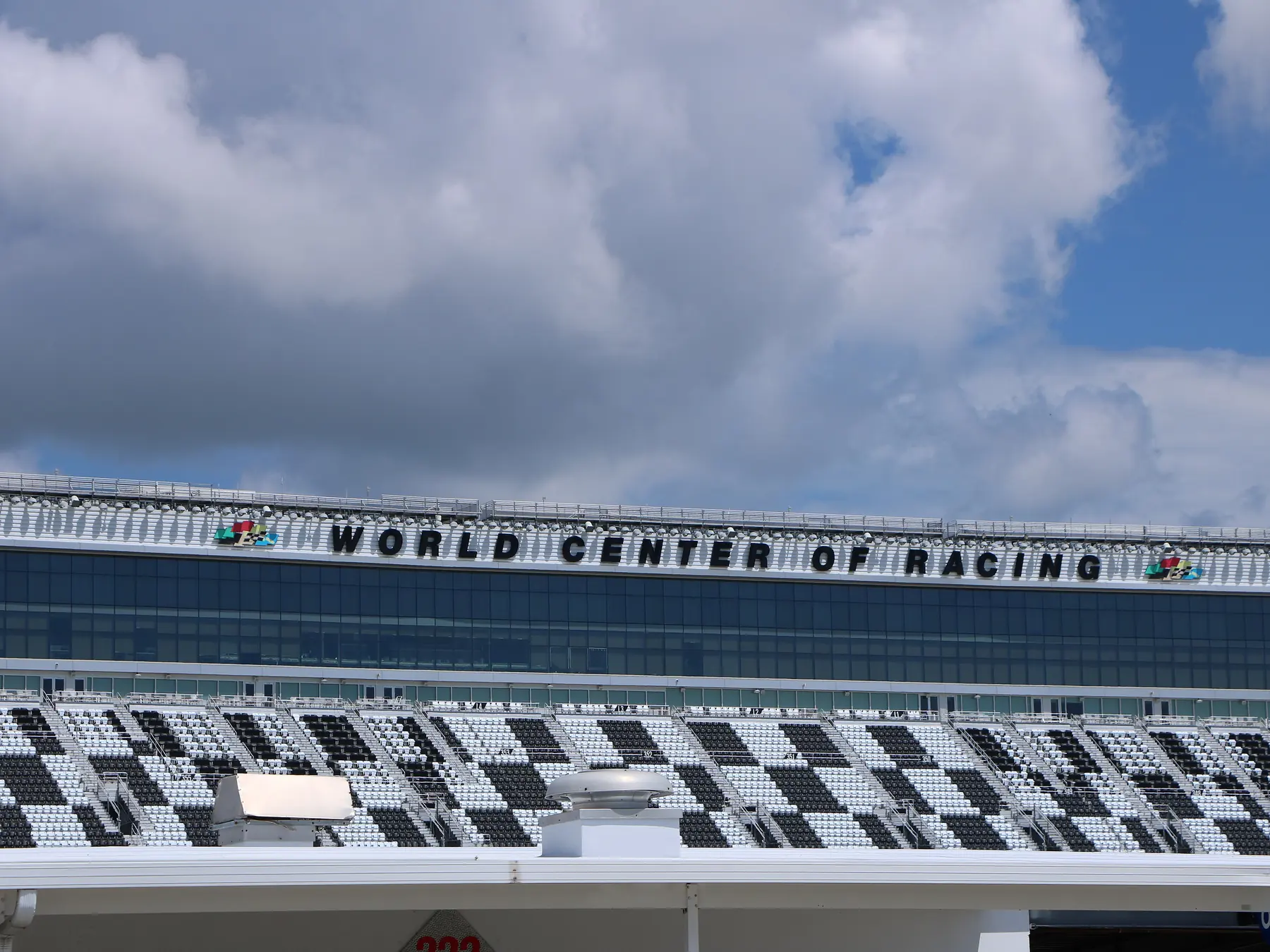 Grandstands at Daytona International Speedway, the home of the Daytona 500