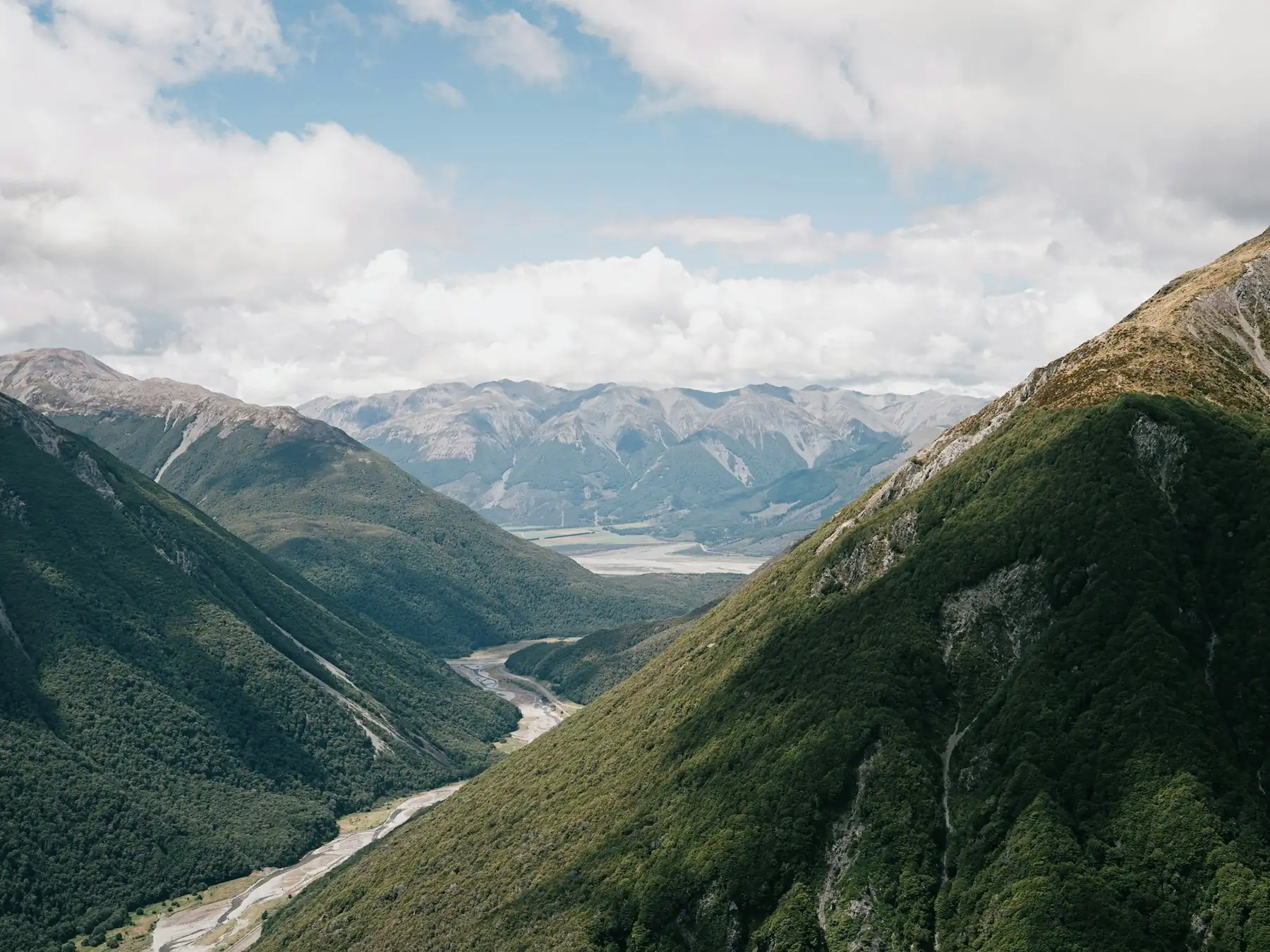 Mountain valley landscape in New Zealand