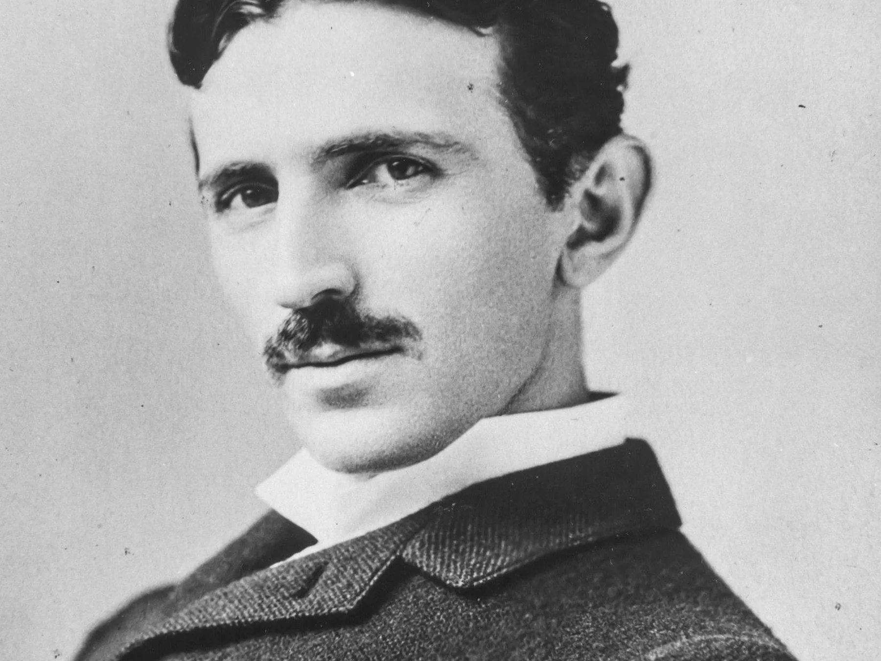 Young Nikola Tesla in a studio portrait