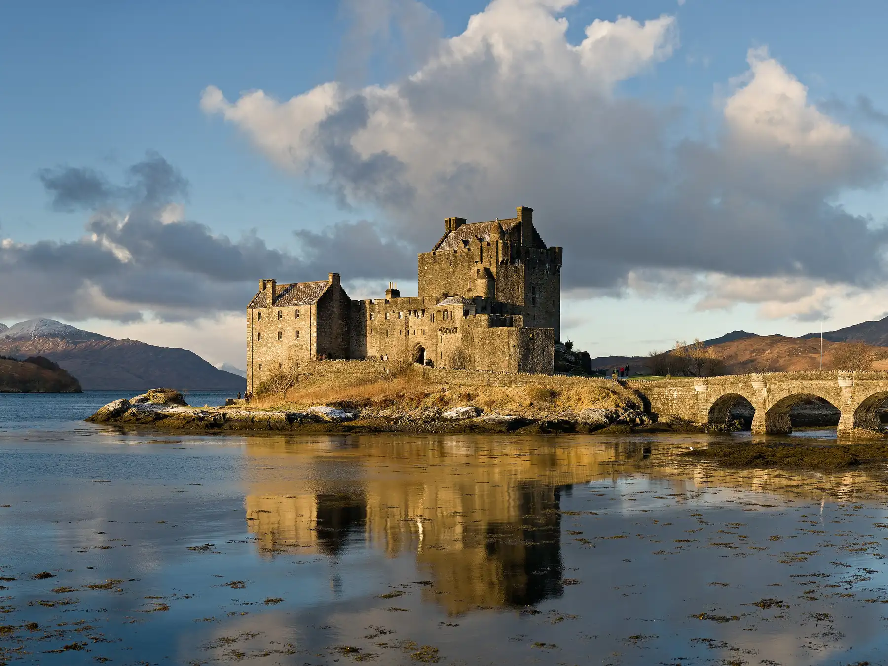 Eilean Donan Castle beside the water in Scotland