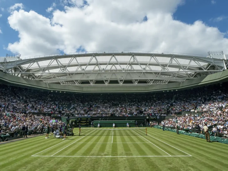 Wimbledon Centre Court during a match
