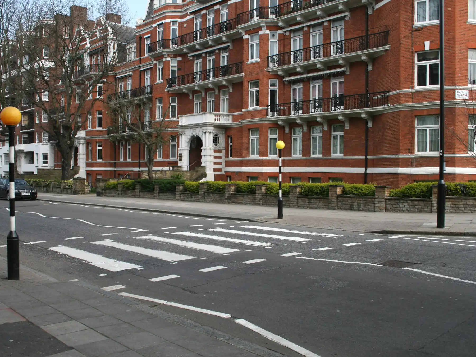 Abbey Road pedestrian crossing outside Abbey Road Studios in London