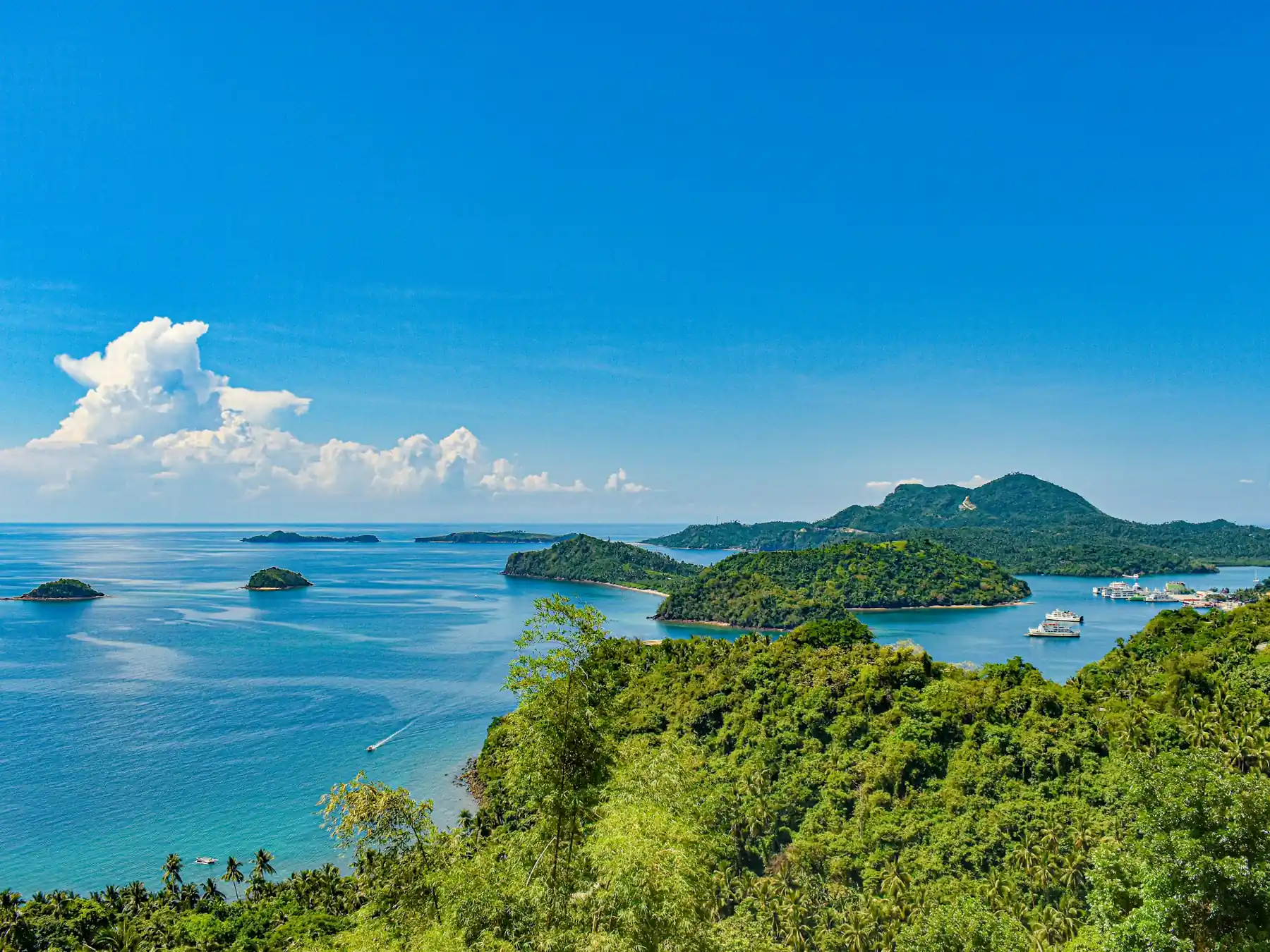 Tropical islands and blue water in the Philippines