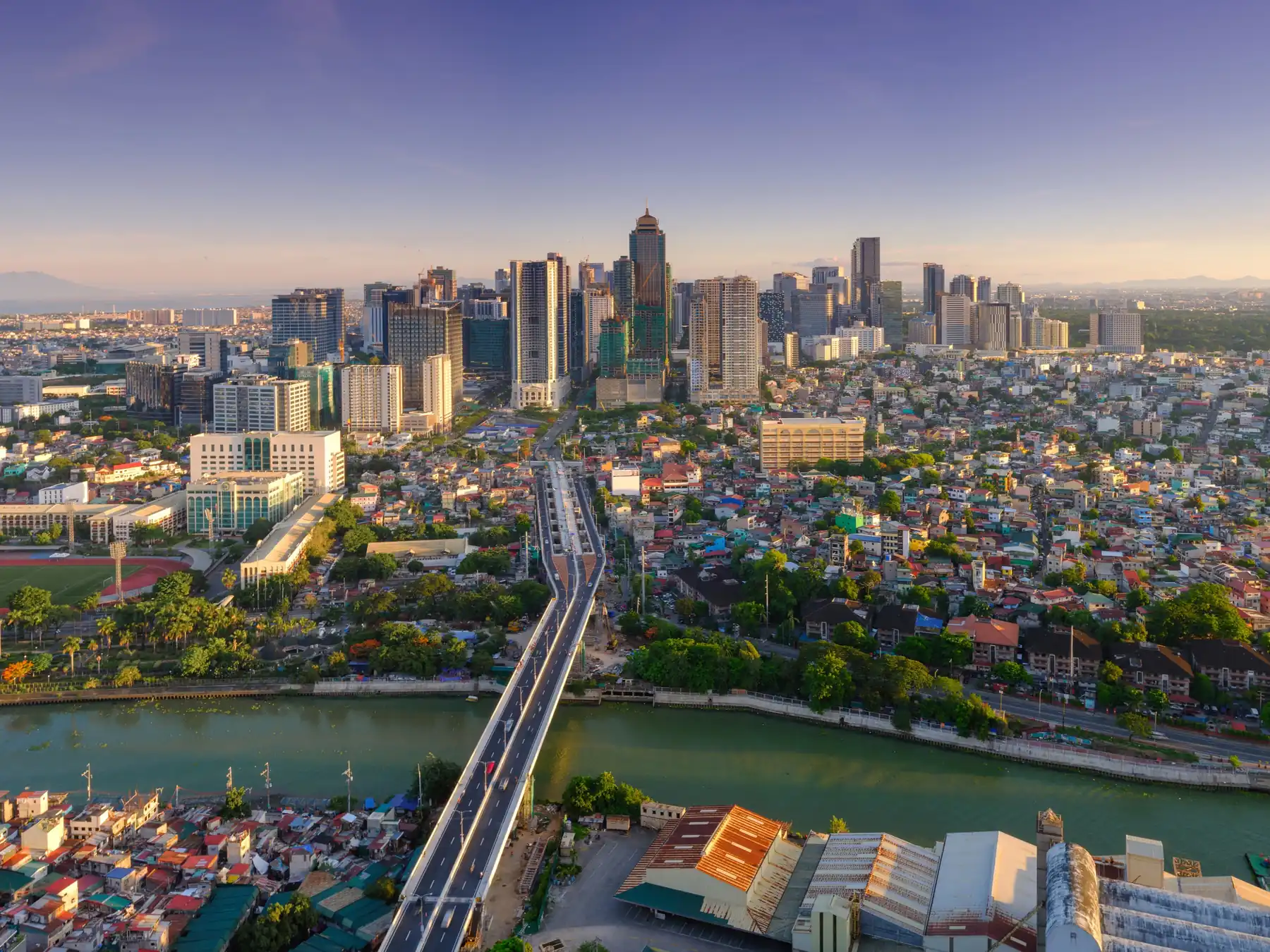 Aerial view of Metro Manila in the Philippines