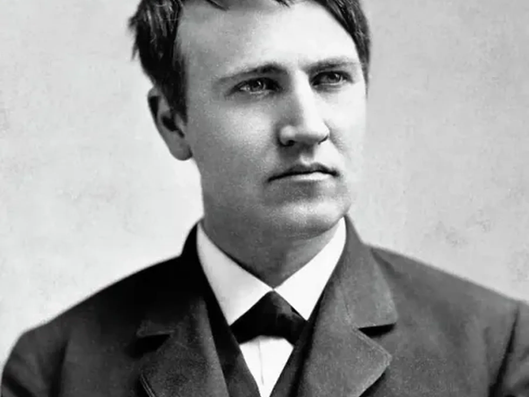 Young Thomas Edison in a formal portrait