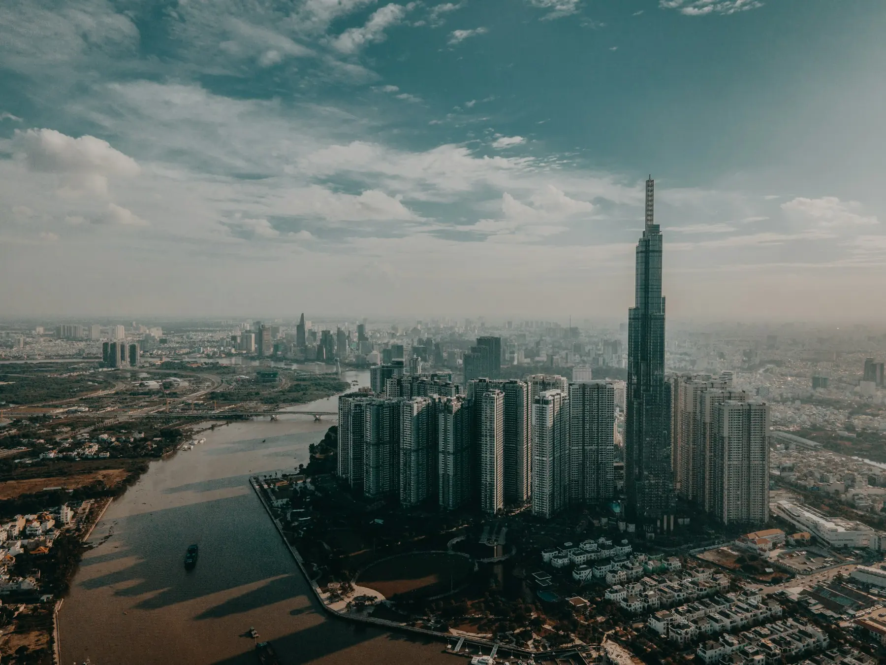 Aerial view of Ho Chi Minh City in Vietnam