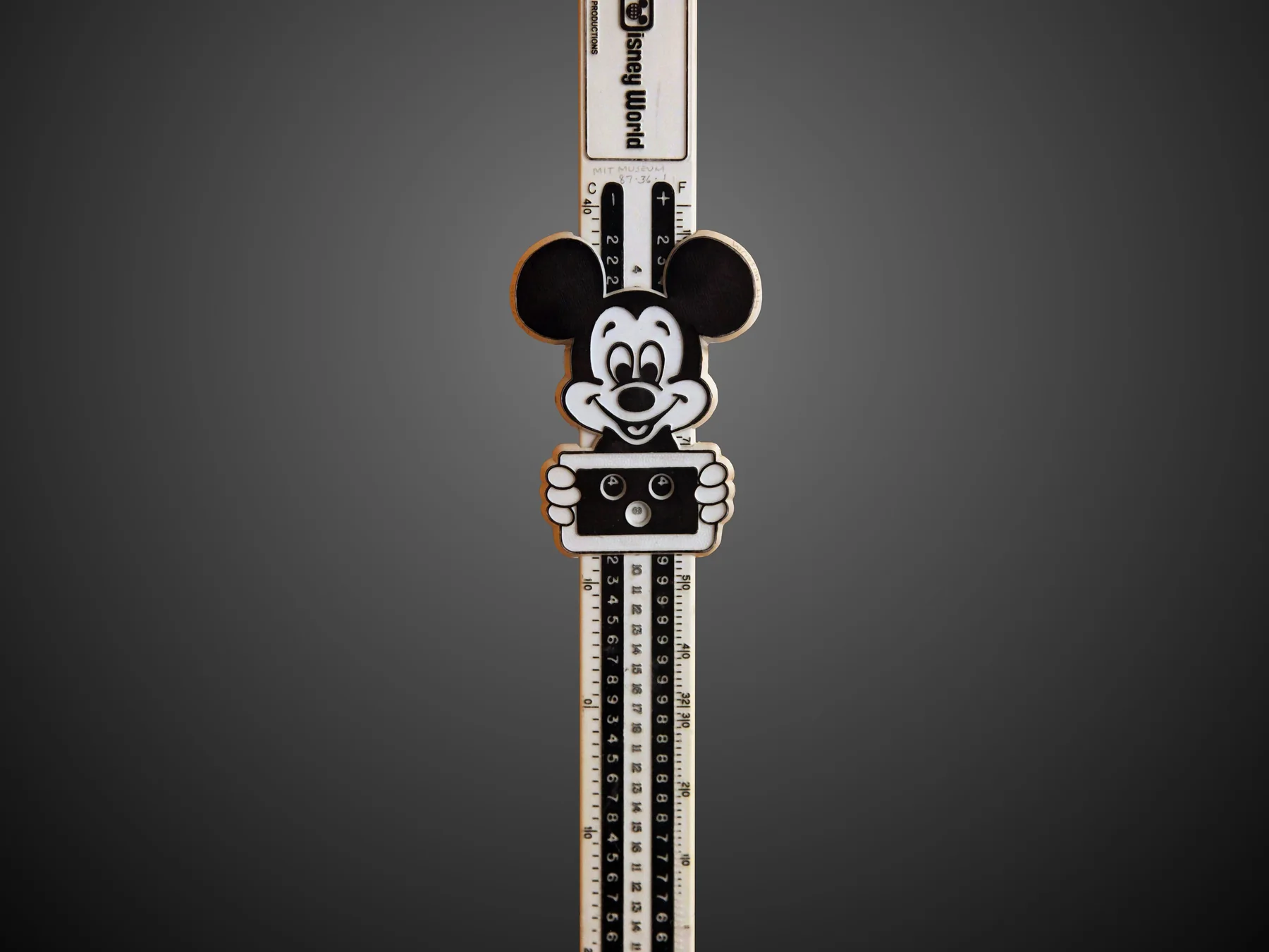 Vintage Mickey Mouse wristwatch with a black strap