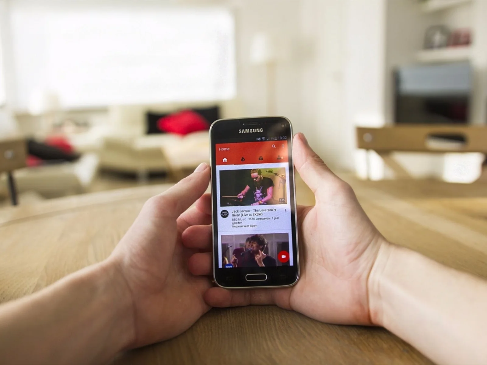 YouTube videos on a smartphone