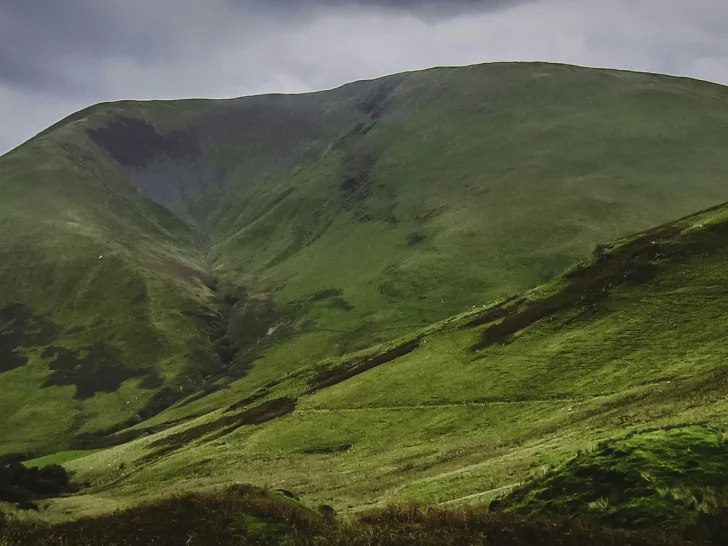 Rolling green mountain landscape in Snowdonia National Park, Wales