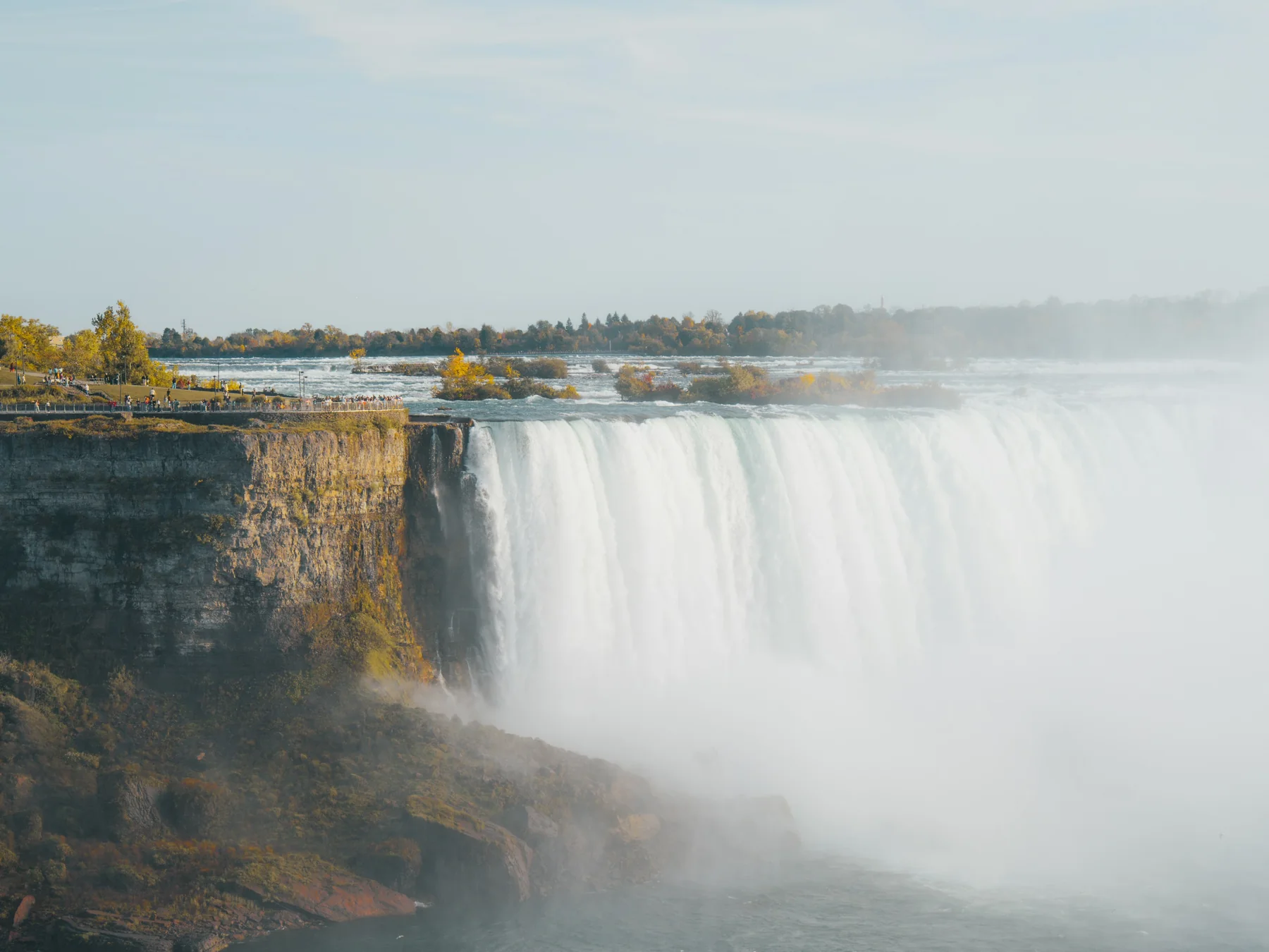 Horseshoe Falls pouring through heavy mist