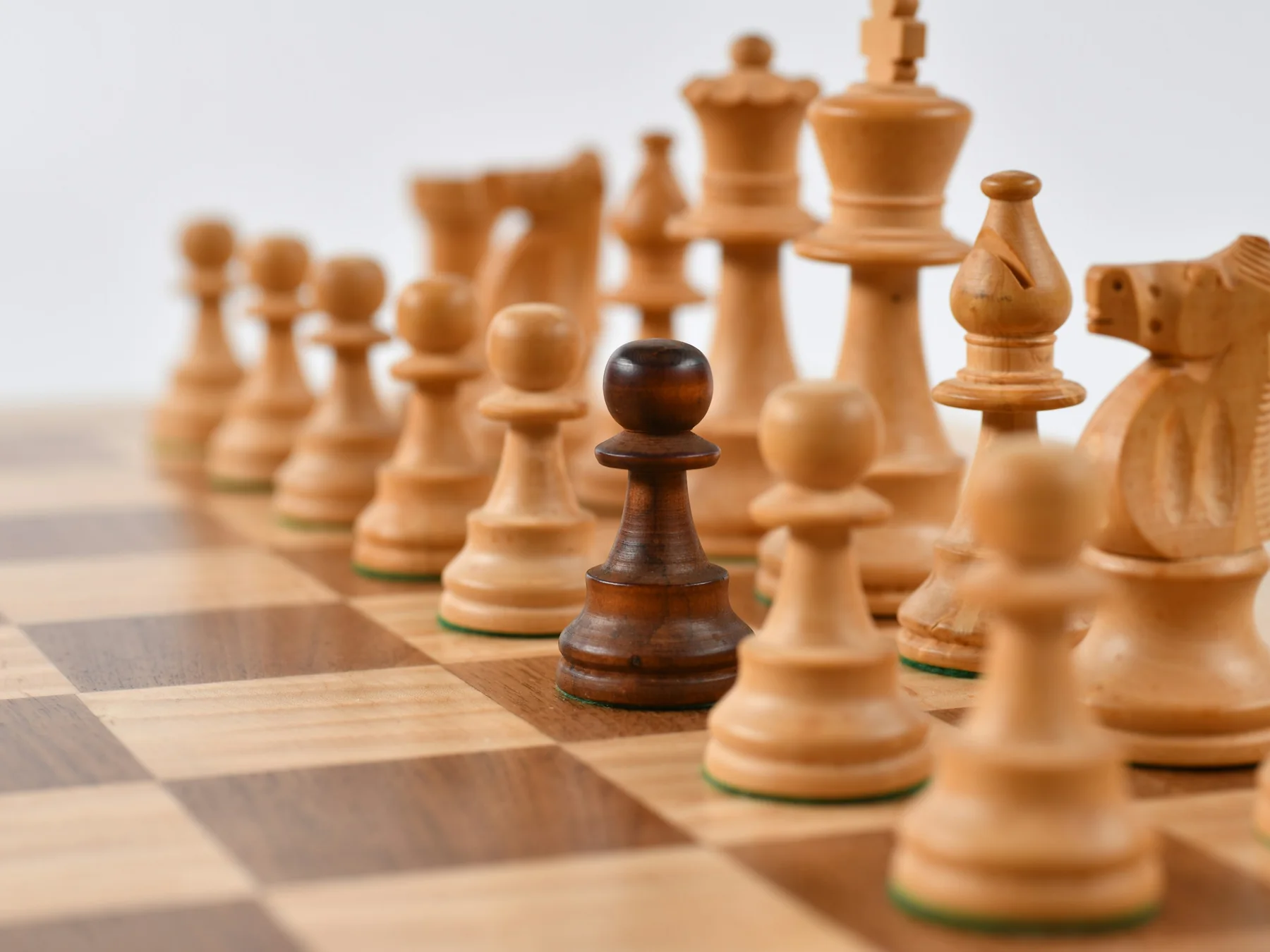 Wooden chess pieces