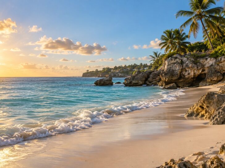 Barbados coastline and quiet beach under warm Caribbean light