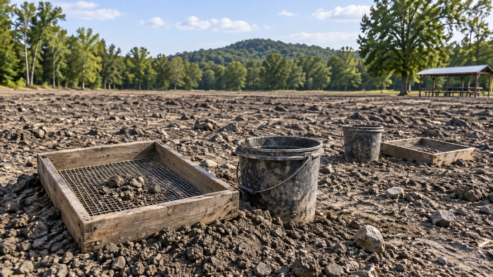 Open diamond search field and tools at Crater of Diamonds State Park