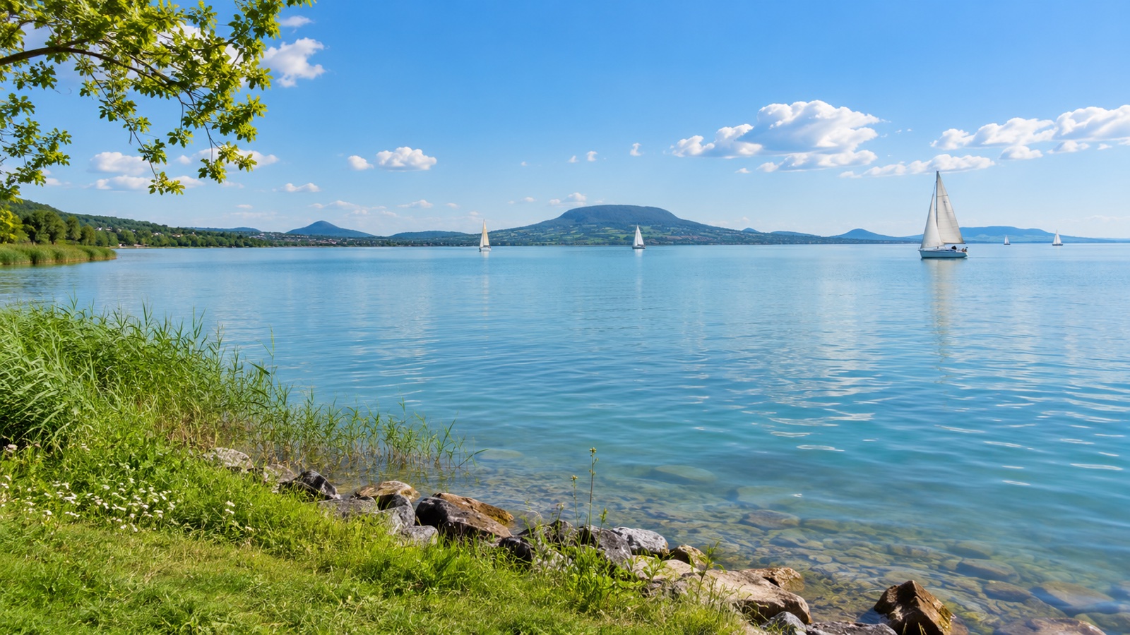 Sailboats on Lake Balaton in Hungary