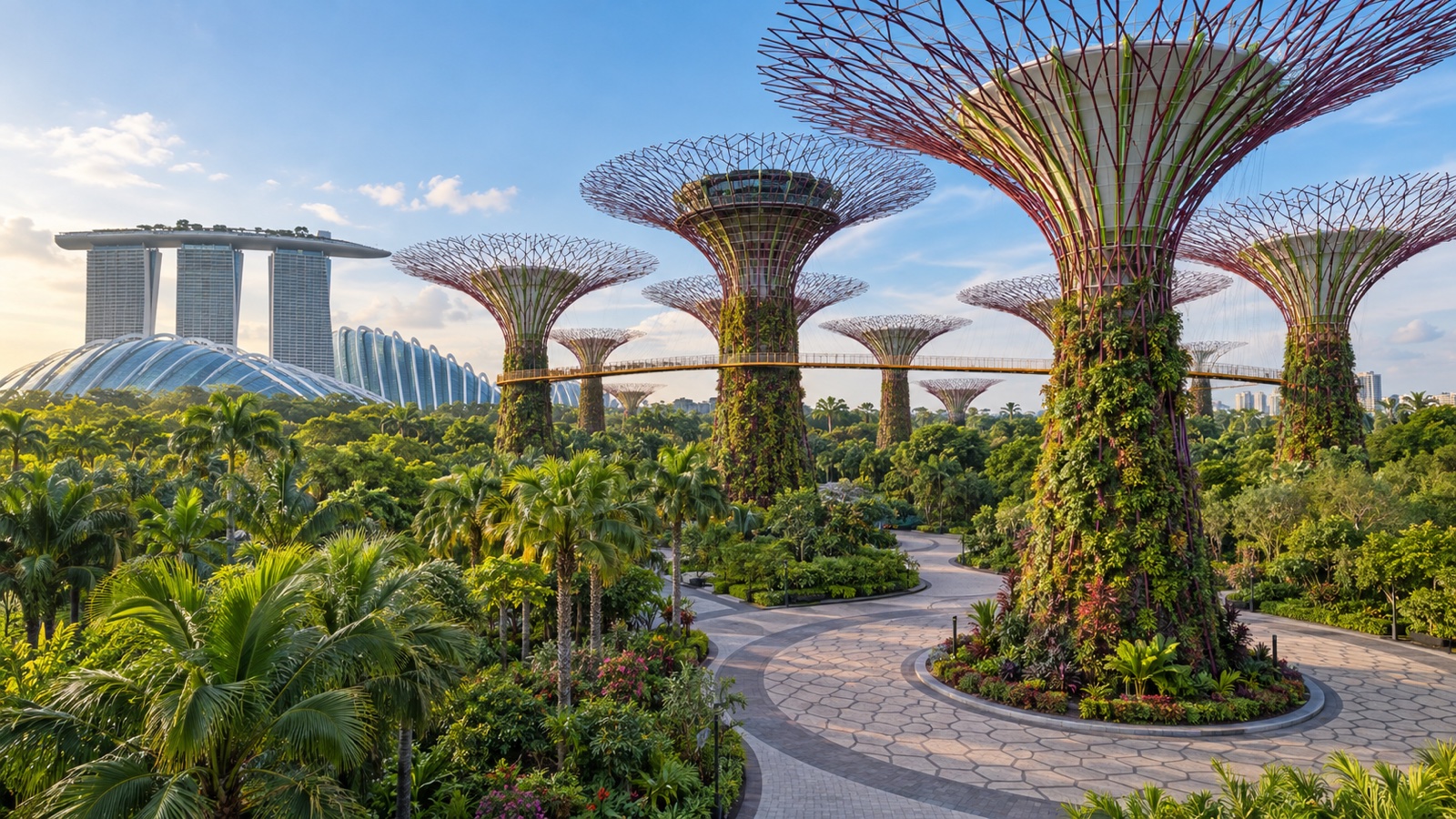 Supertrees and tropical gardens in Singapore