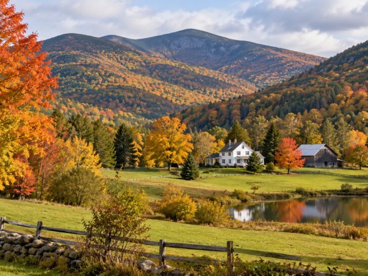 Autumn foliage across Vermont's Green Mountains