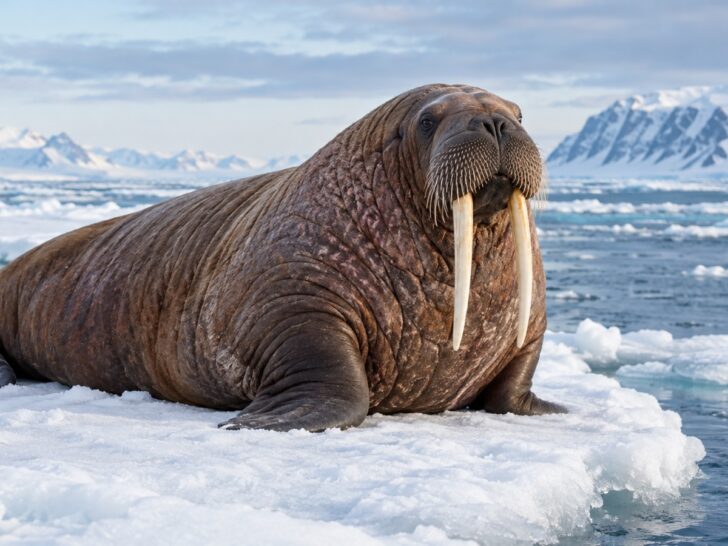 Walrus resting on an Arctic ice floe