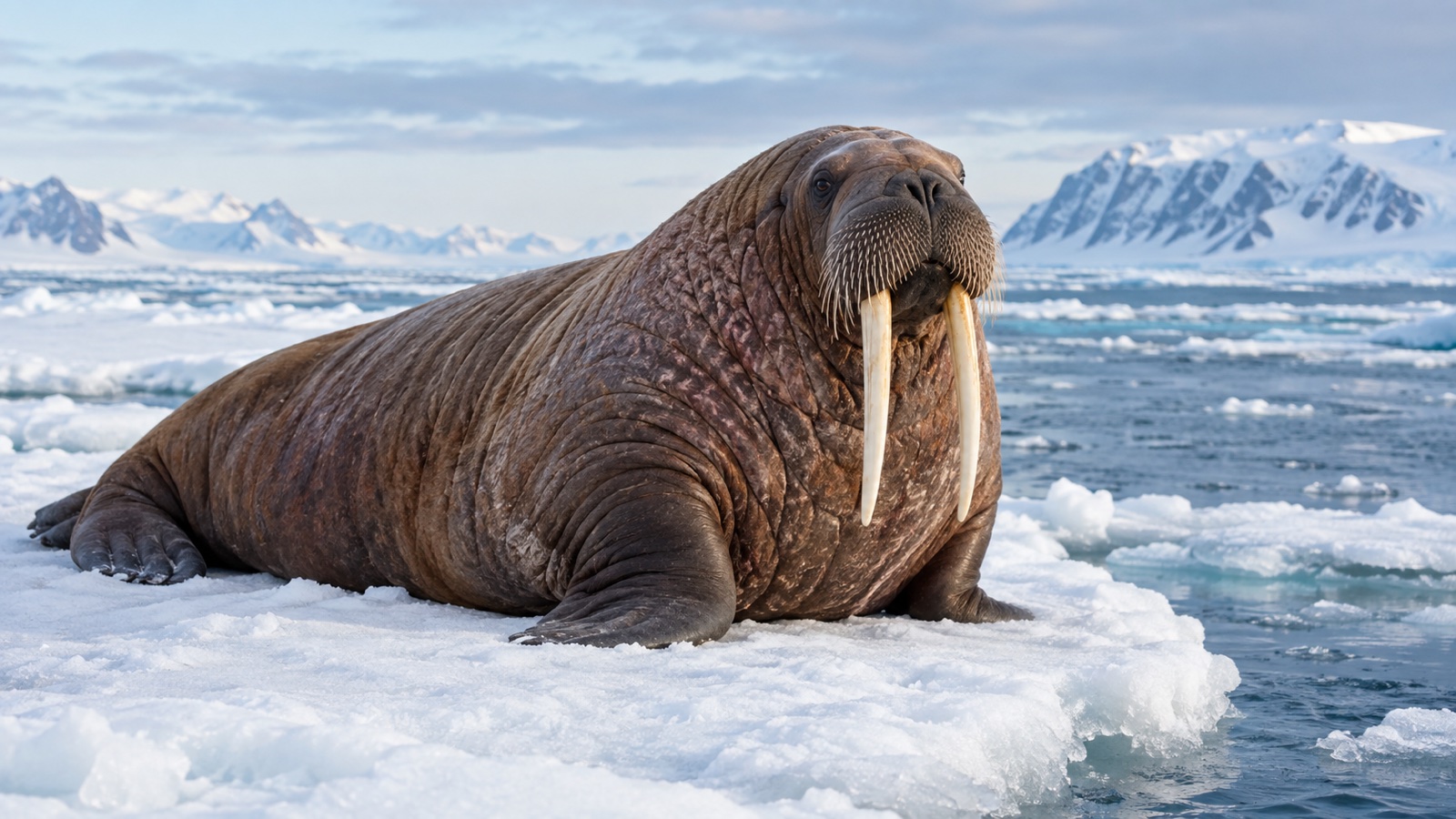 Walrus resting on an Arctic ice floe